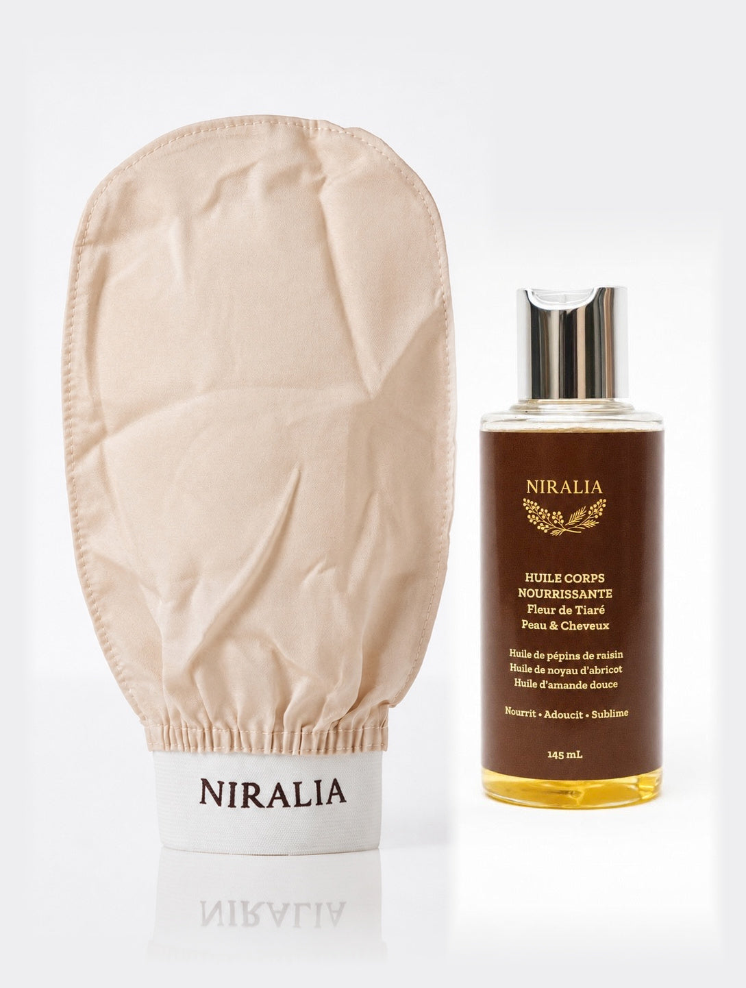 Coffret Rituel Corps – Gant Exfoliant & Huile Nourrissante